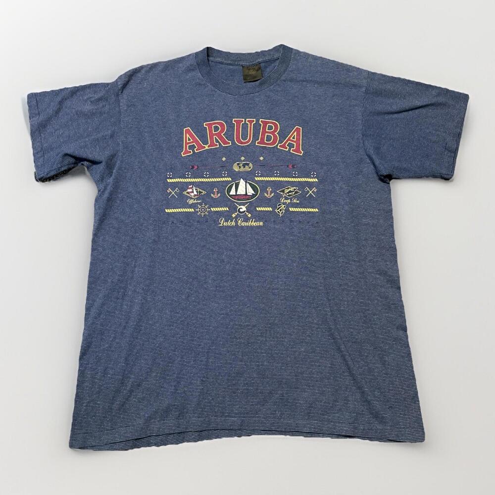 Vintage 90's Men's Tennessee River Blue Single Stitch T Shirt XL Aruba